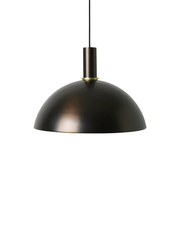 Collect Dome Shade & Pendant Set Black Brass