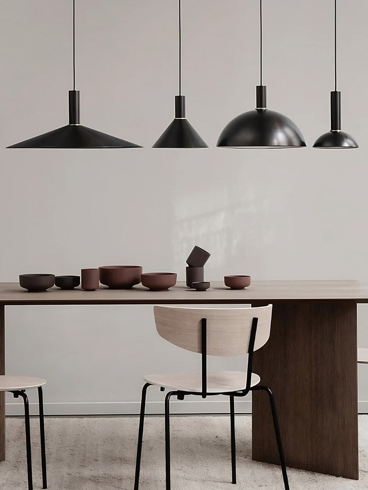Collect Dome Shade & Pendant Set Black Brass