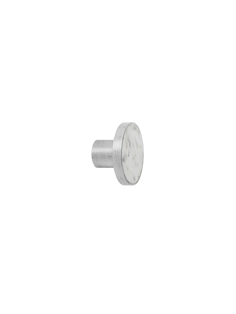 Steel Hook - White Marble LRG