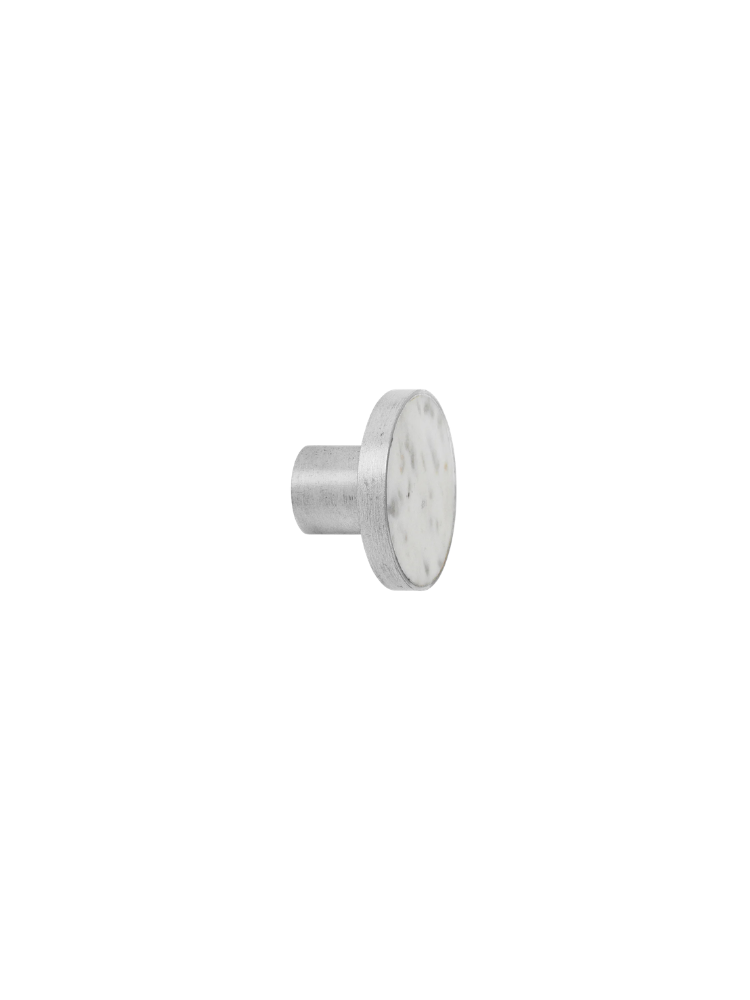 Steel Hook - White Marble LRG