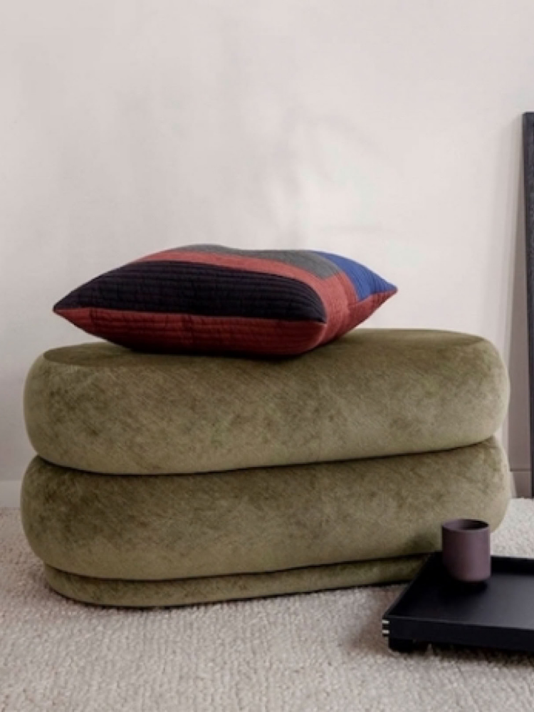 Pouf Oval Faded V. - 3 Forest