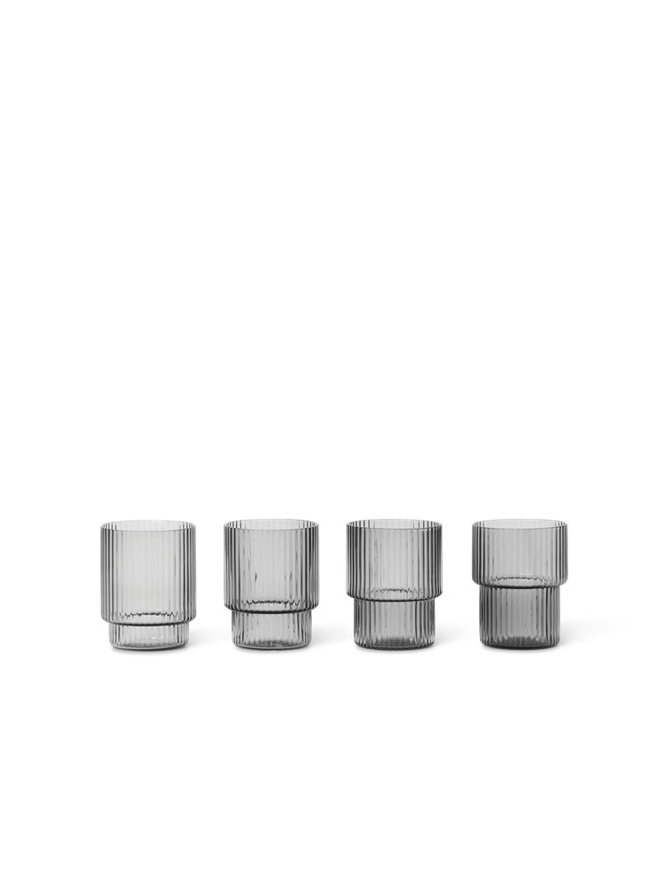 Ripple Small Glasses - Set of 4 - Smoked Grey (Sample)