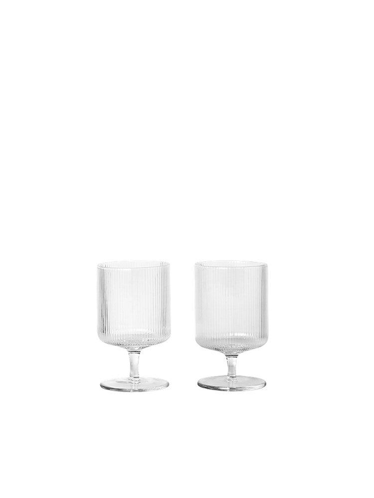 Ripple Wine Glasses - Set of 2 - Clear
