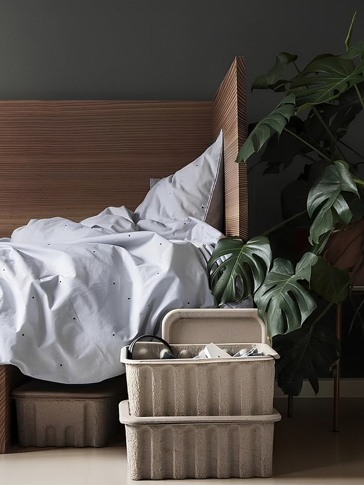 Dot Bedding Light Grey Single