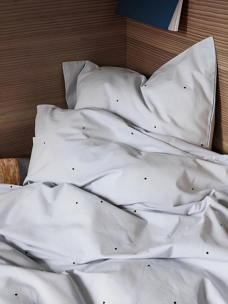 Dot Bedding Light Grey Single