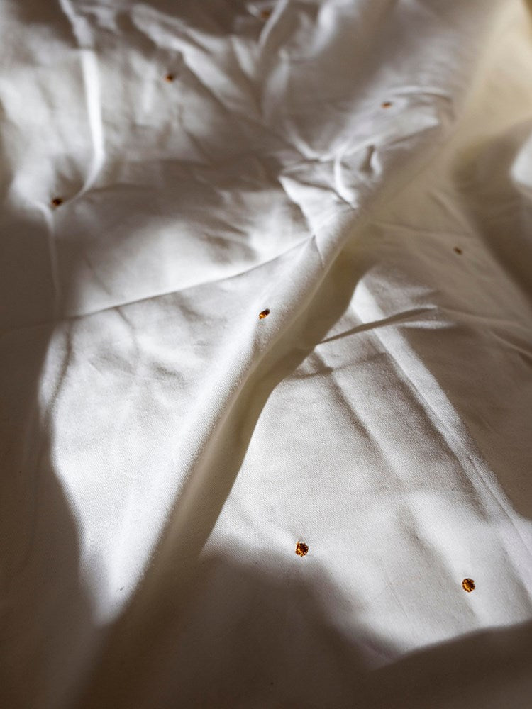 Dot Bedding Off-White Single