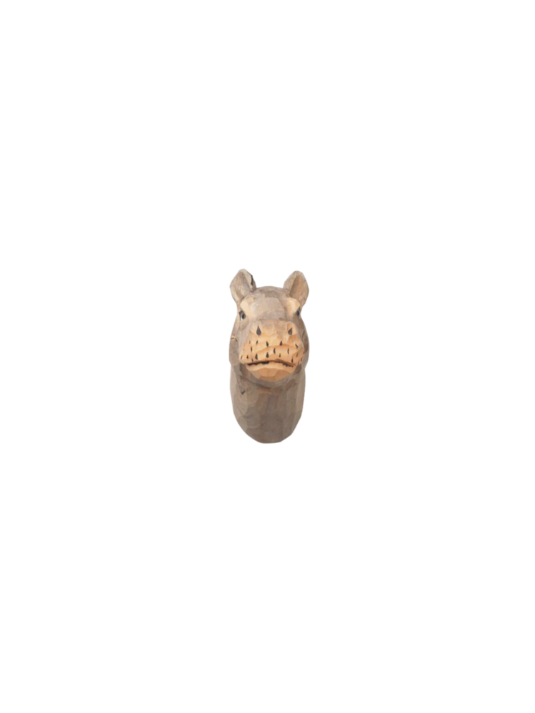 Animal Hand-carved Hook - Hippo