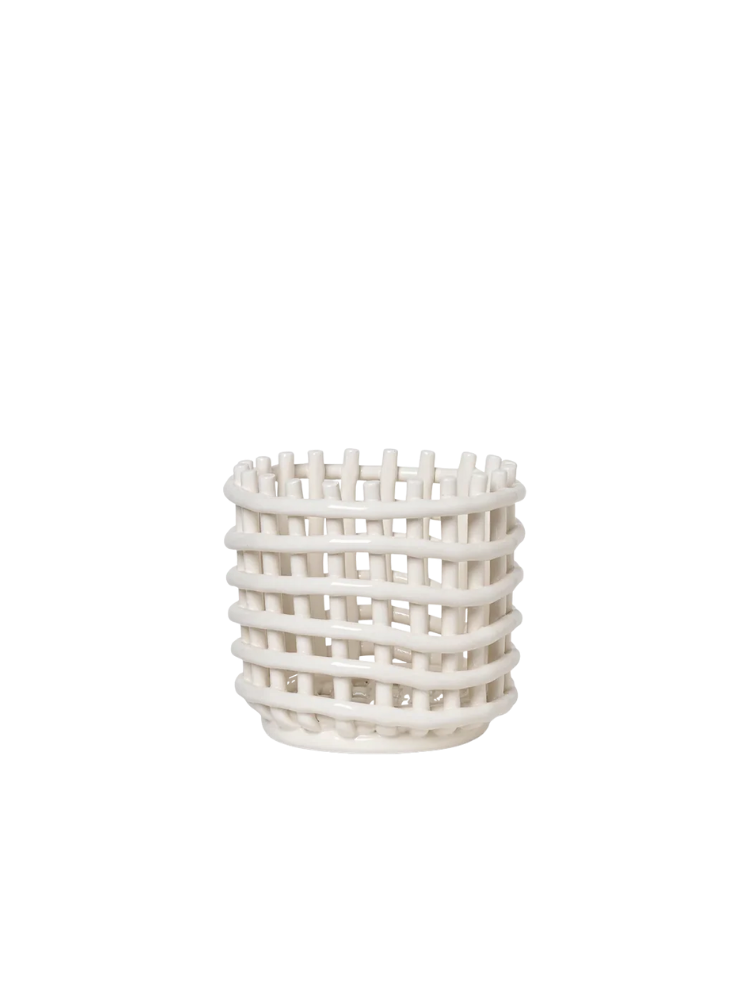 Ceramic Basket - Small - Off-white