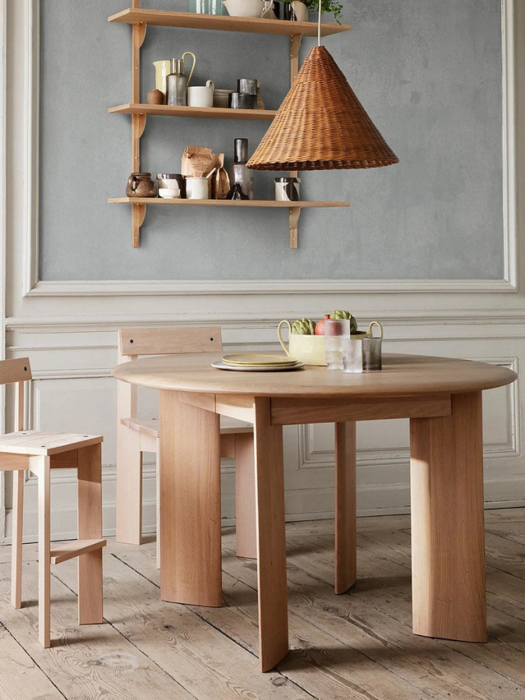 Bevel Table - Round Dia 117 - White Oiled Oak