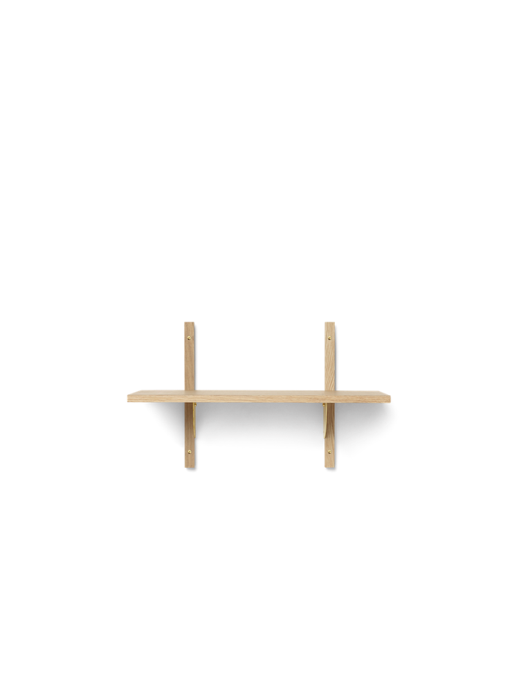 Sector Shelf Narrow - Oak/Brass