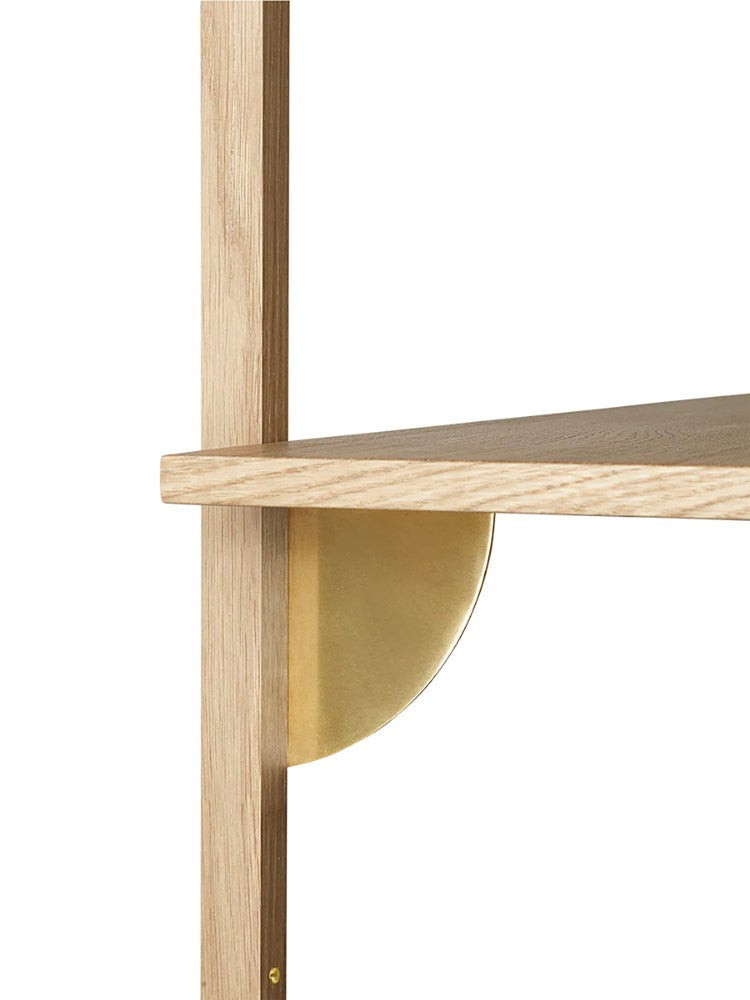 Sector Shelf Narrow - Oak/Brass