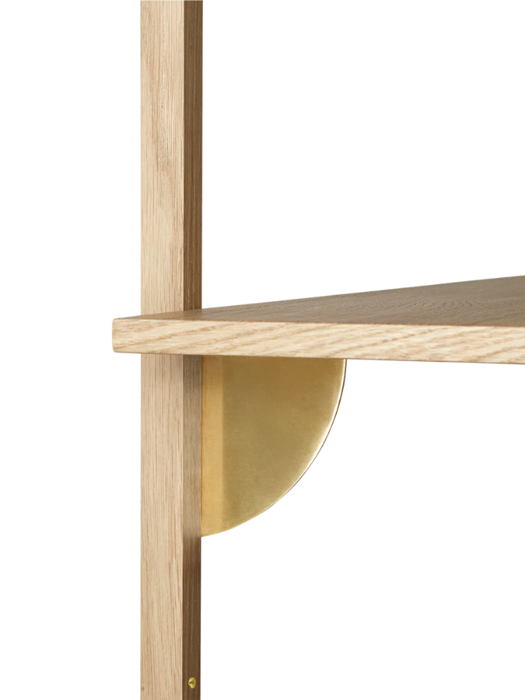 Sector Shelf Narrow - Oak/Brass