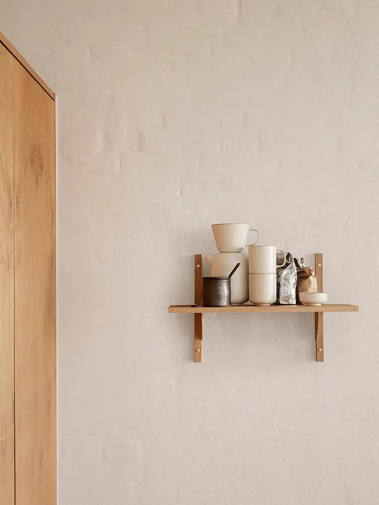 Sector Shelf Narrow - Oak/Brass