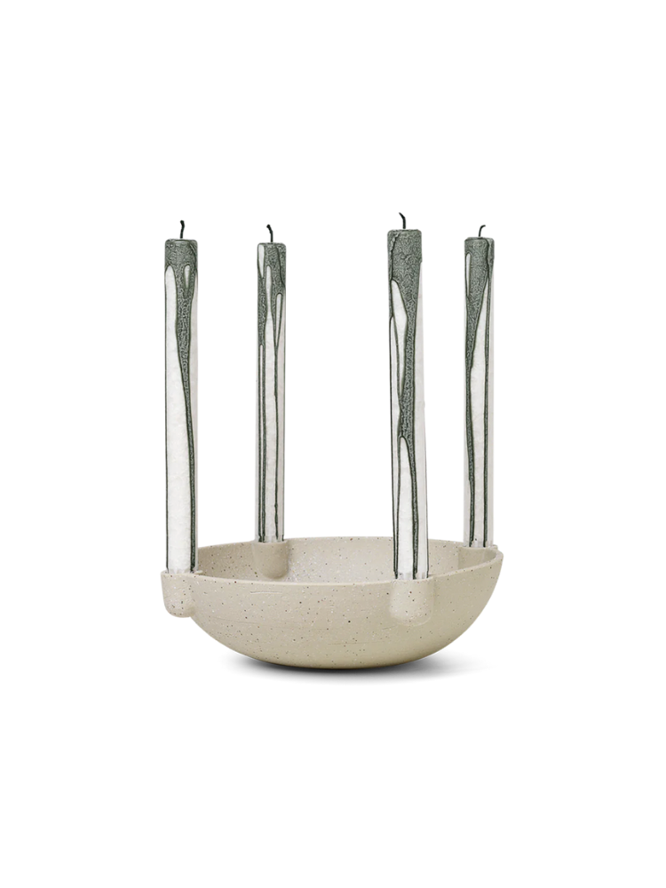 Bowl Candle Holder - L - Ceramic - Light Grey (Sample)
