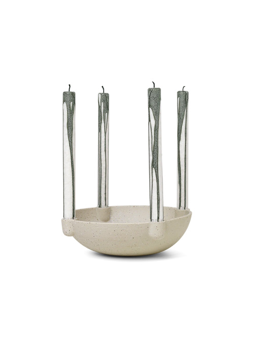 Bowl Candle Holder - L - Ceramic - Light Grey (Sample)
