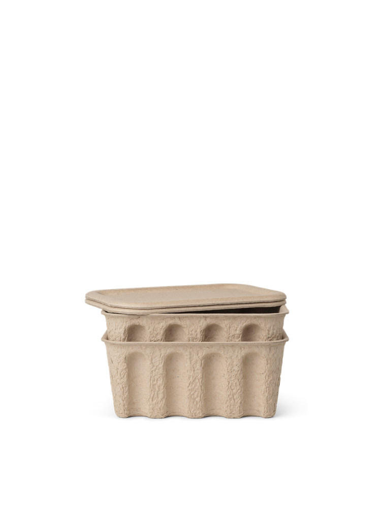 Paper Pulp Box - Small - Set of 2 - Brown