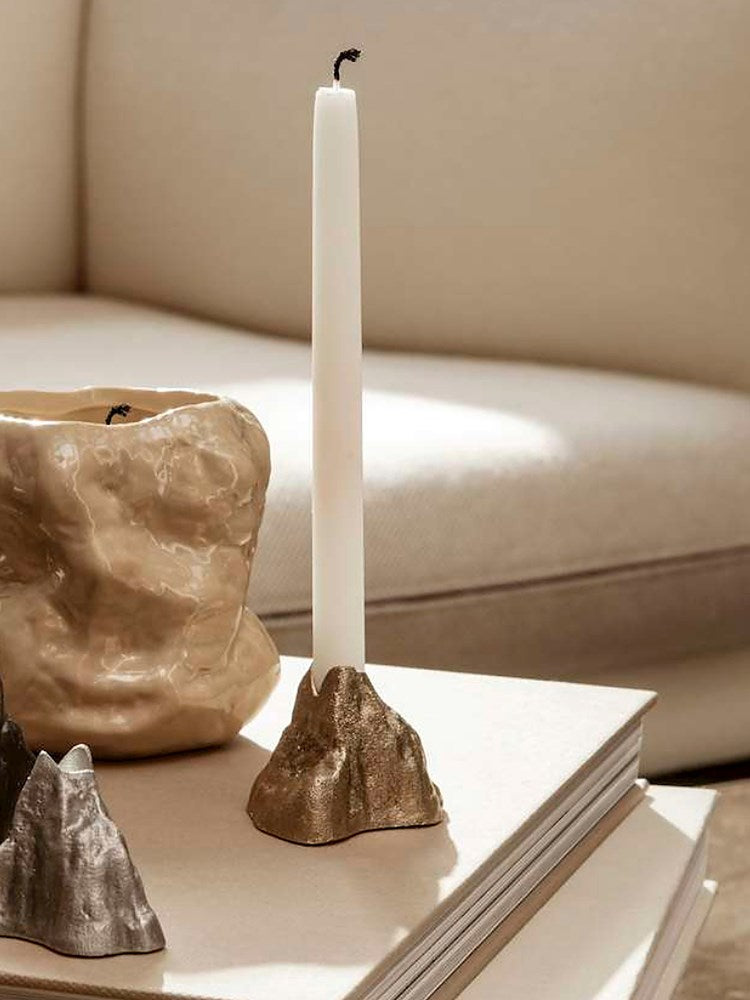 Stone Candle Holder - Large - Brass (Sample)