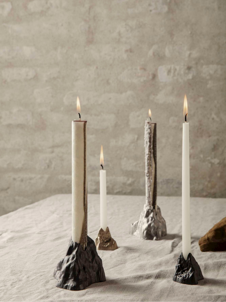 Stone Candle Holder - Large - Aluminium (Sample)