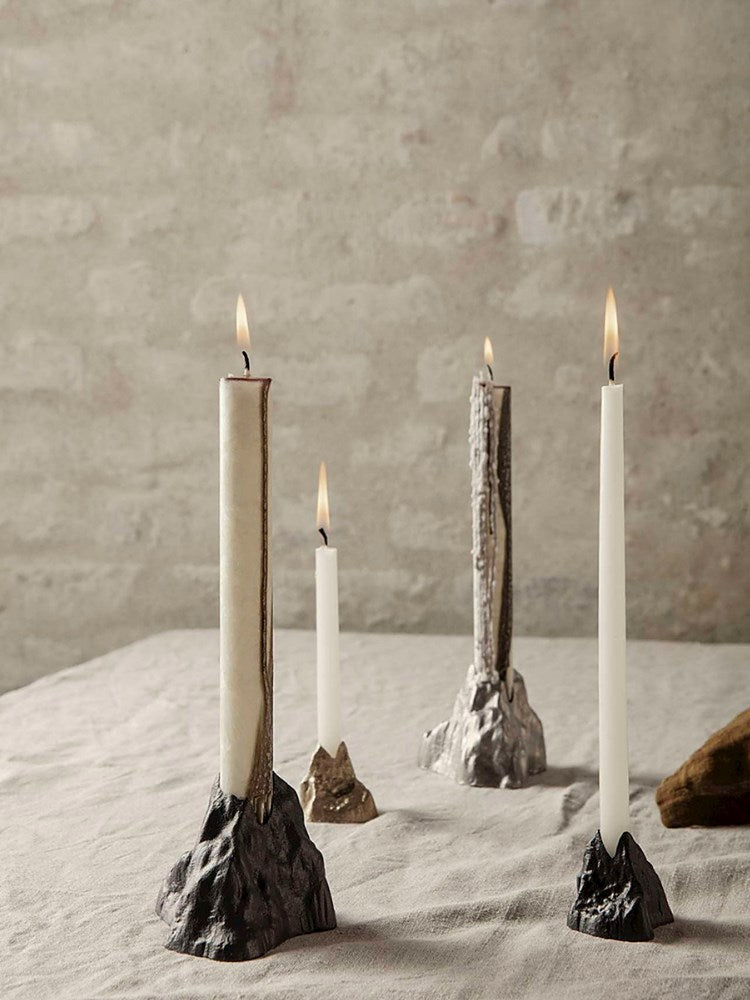 Stone Candle Holder - Large - Black Alu (Sample)