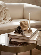 Stone Candle Holder - Large - Black Alu (Sample)