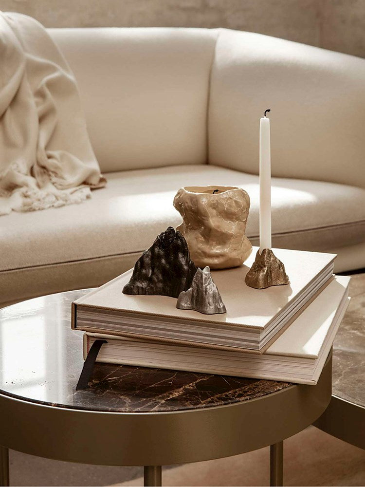 Stone Candle Holder - Large - Black Alu (Sample)