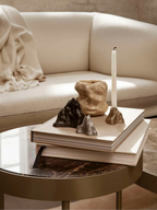 Stone Candle Holder - Large - Black Alu (Sample)
