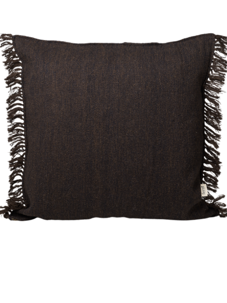Kelim Fringe Cushion - L - Dark Melange