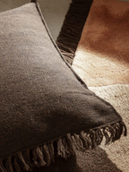 Kelim Fringe Cushion - L - Dark Melange