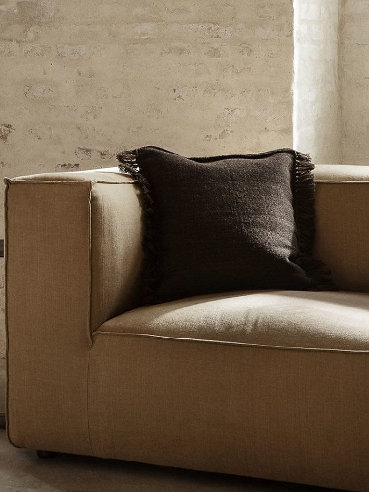 Kelim Fringe Cushion - S - Dark Melange