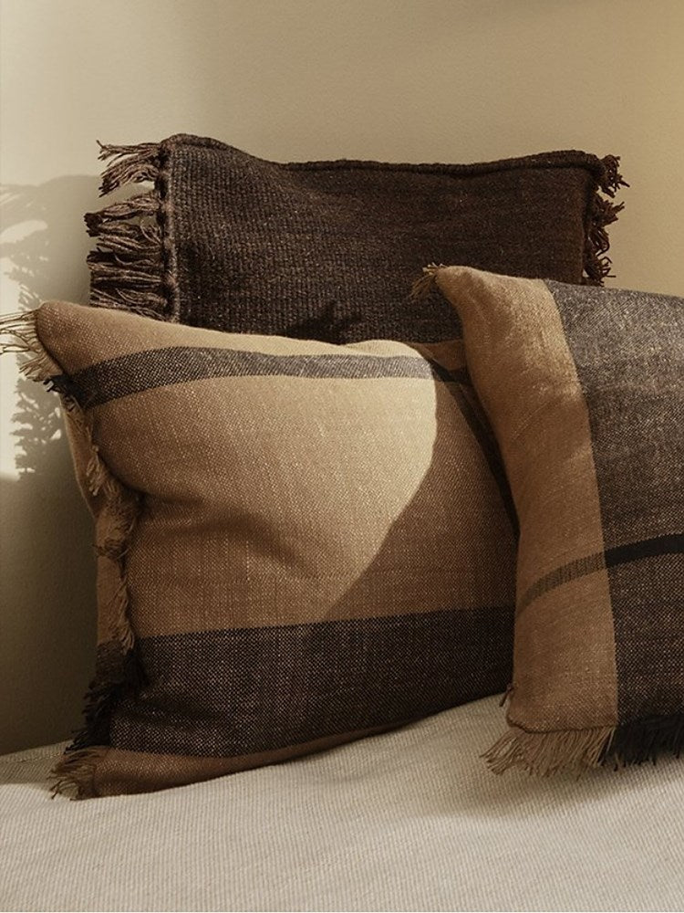 Kelim Fringe Cushion - S - Dark Melange