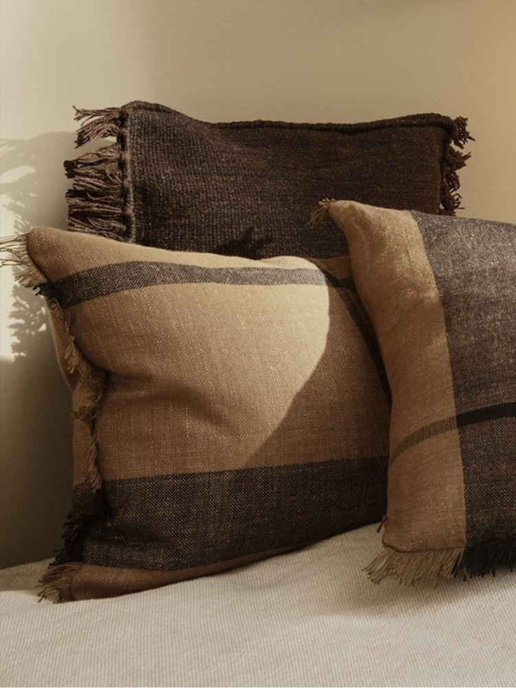 Kelim Fringe Cushion - S - Dark Melange