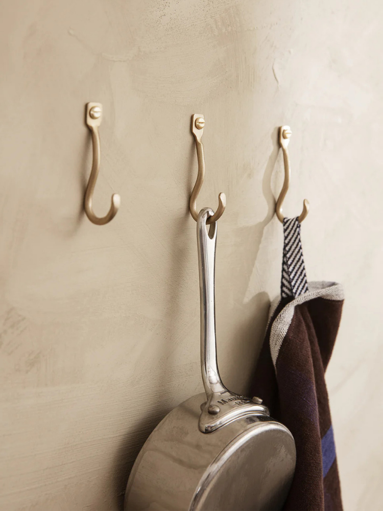 Curvature Hooks - Set of 3 - Brass