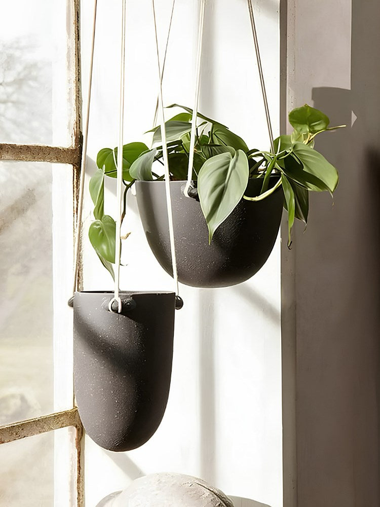 Speckle Hanging Pot Small - Dark Grey