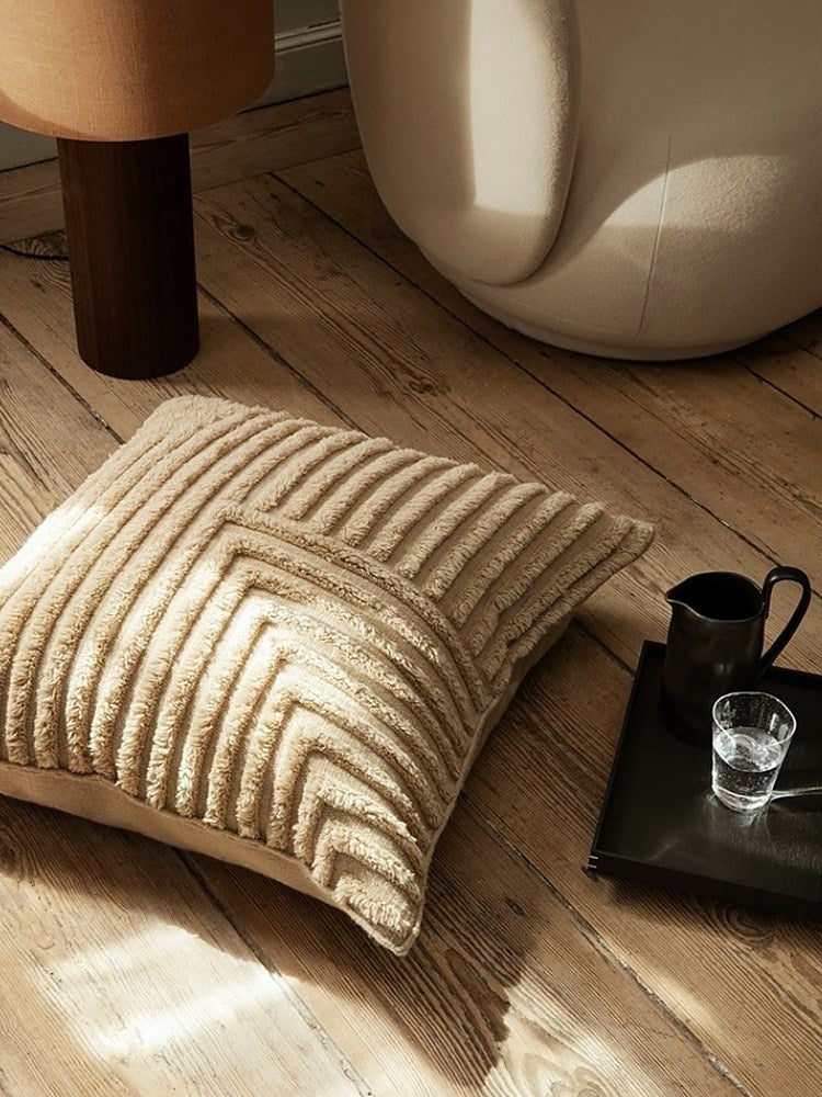 Crease Wool Cushion - Large - Light Sand (Sample)