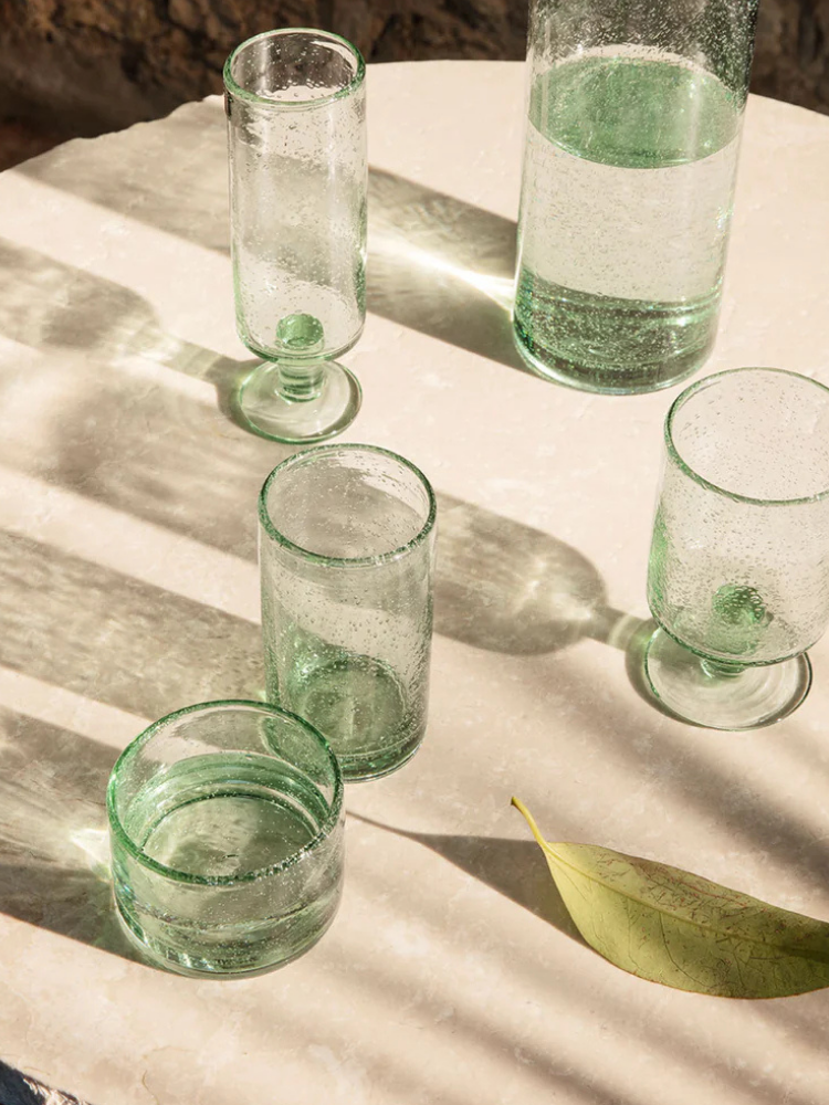 Oli Water Glass - Low - Recycled clear