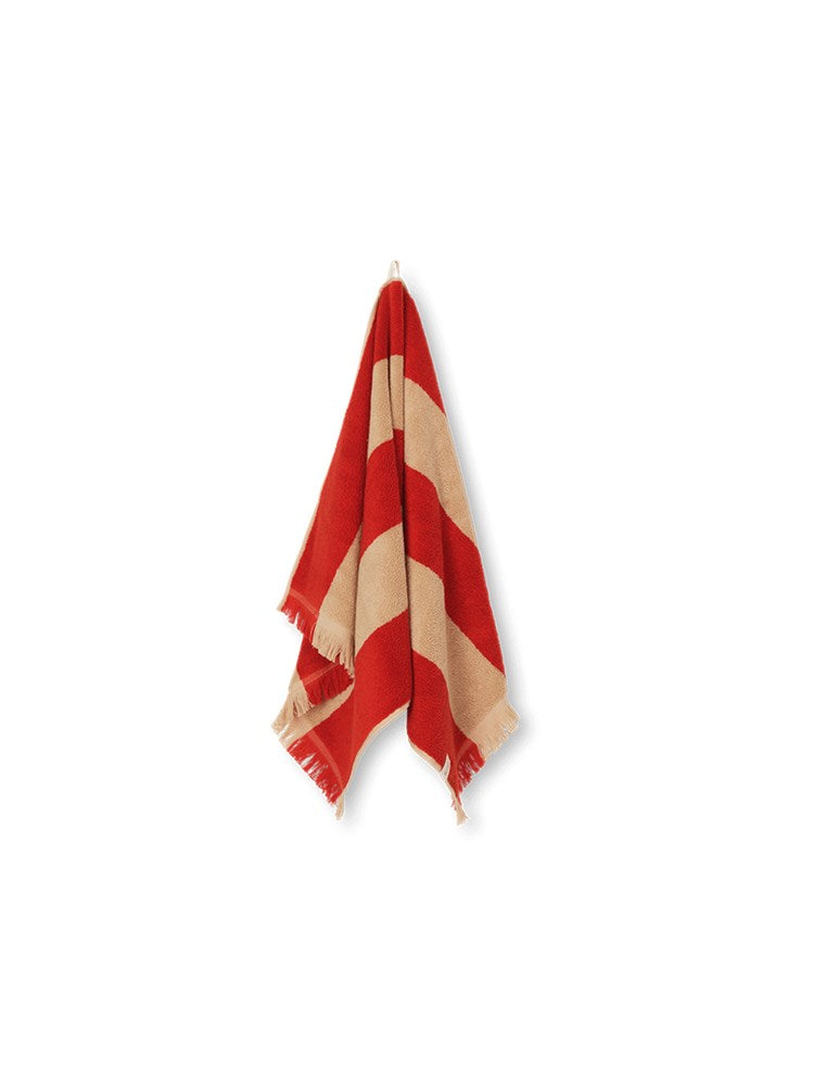 Alee Hand Towel - Light Camel/Red