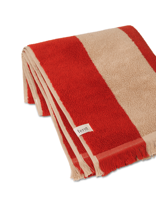 Alee Hand Towel - Light Camel/Red
