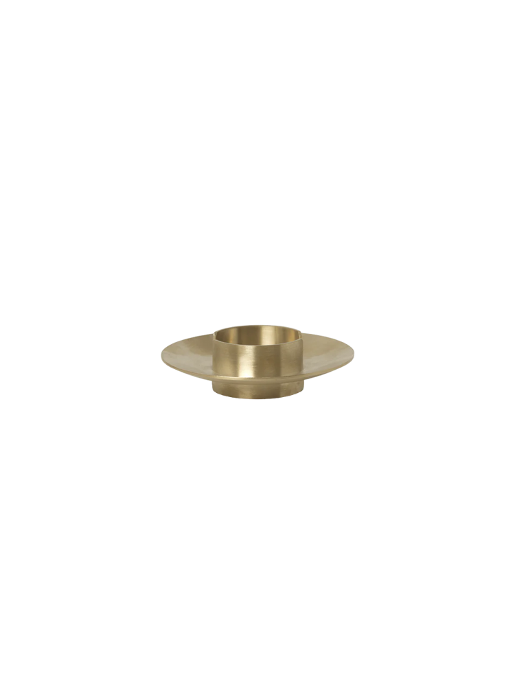 Block Candle Holder - Brass