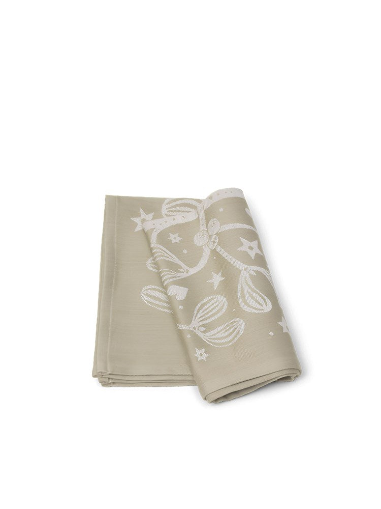 Mistletoe Tea Towel - Sand