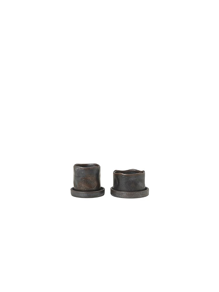 Uneru Mini Pots  Set of 2 - Black (Sample)