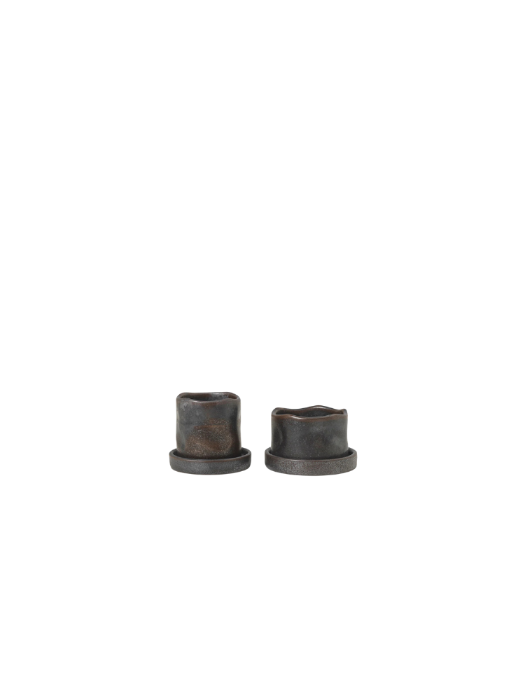 Uneru Mini Pots  Set of 2 - Black (Sample)
