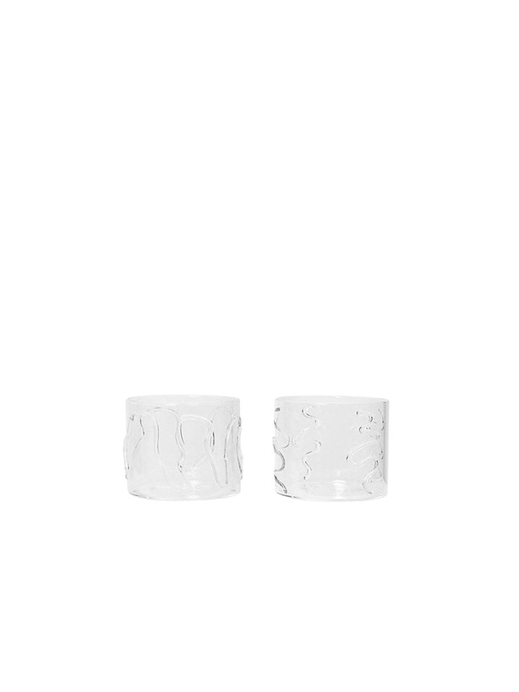 Doodle Glasses - Set of 2 - Low - Clear