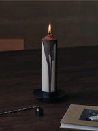 Block Candle Holder - Black Brass