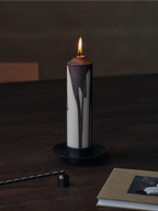 Block Candle Holder - Black Brass