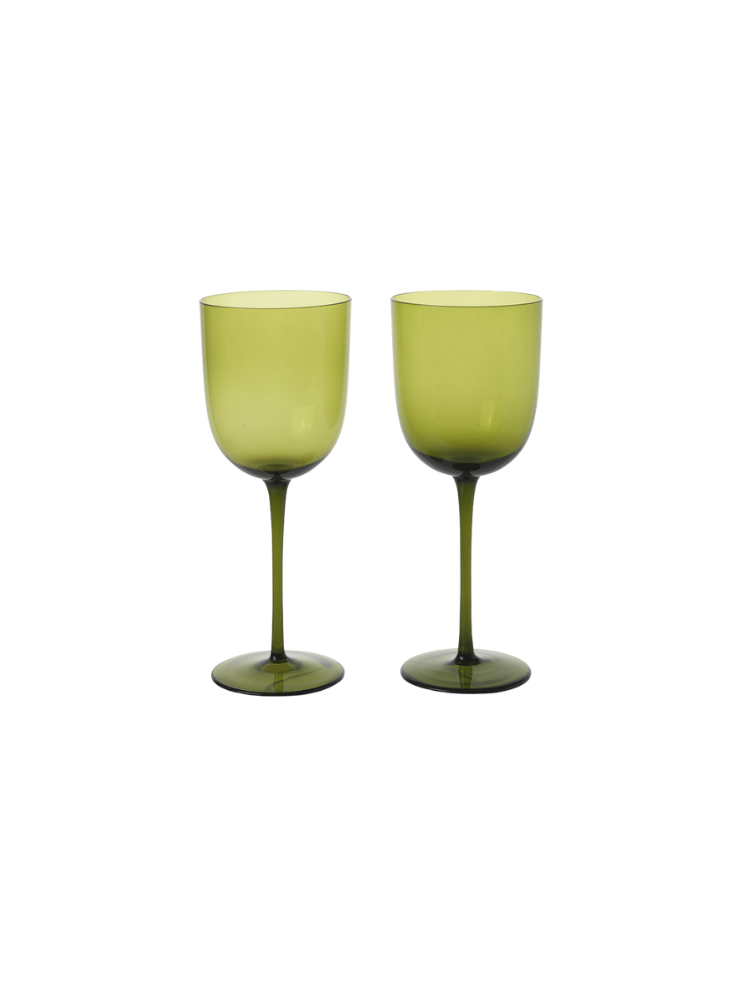 Host White Wine Glasses - Set of 2 - Moss Green