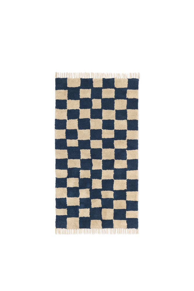 Mara Washable Rug - Deep Blue/Warm Sand