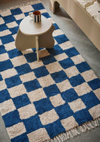 Mara Washable Rug - Deep Blue/Warm Sand