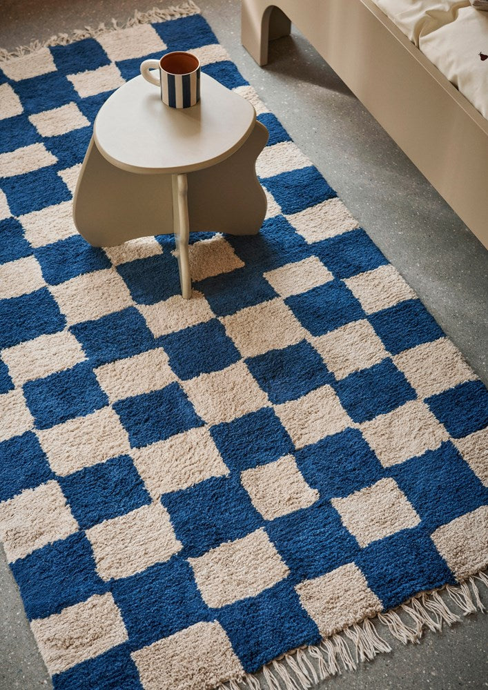 Mara Washable Rug - Deep Blue/Warm Sand
