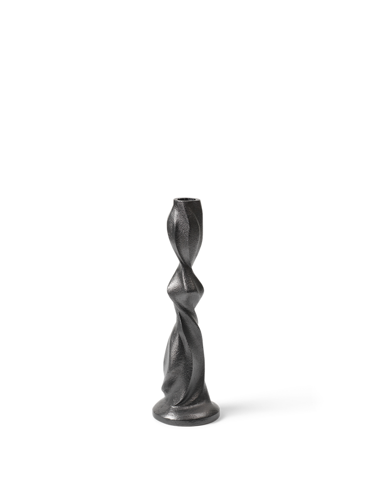 Gale Candle Holder - H25 - Blackened Aluminium