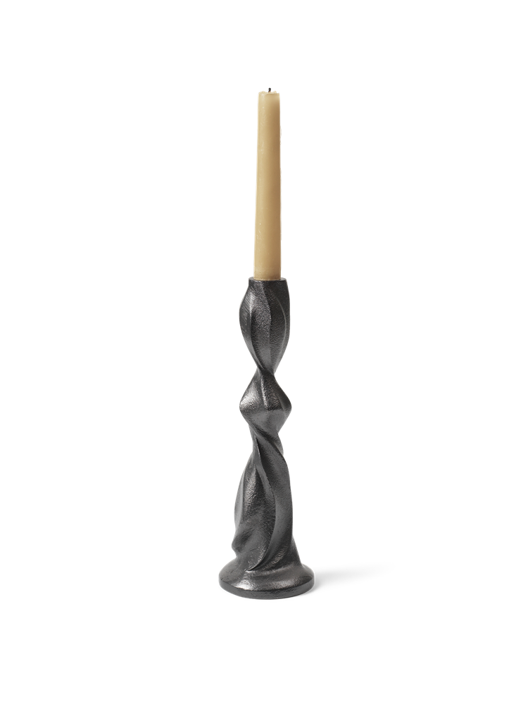 Gale Candle Holder - H25 - Blackened Aluminium